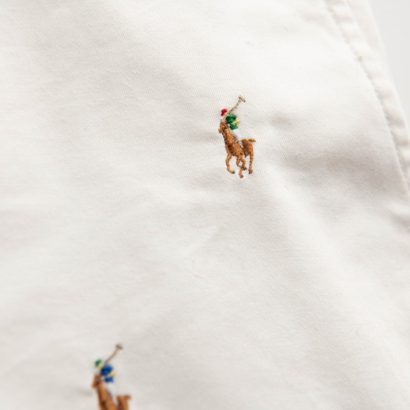 Polo Ralph Lauren Embroidered Pony White Shorts W Sz 12 All Over Print Old Money - Picture 3 of 5
